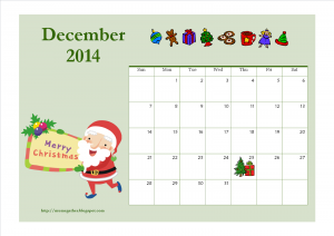 December 2014 Calendar (Santa)